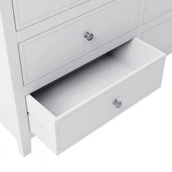 White 7-Drawers Spacious Storage Dresser 30.11"H x 15.35''W x 48.42''L, Modern Solid Wood Chic Dresser without Mirror by ANBAZAR -ANBAZAR Sales white anbazar dressers 01468anna w 44 1000