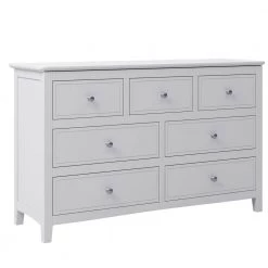 White 7-Drawers Spacious Storage Dresser 30.11"H x 15.35''W x 48.42''L, Modern Solid Wood Chic Dresser without Mirror by ANBAZAR -ANBAZAR Sales white anbazar dressers 01468anna w 4f 1000