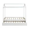 Twin Size 41 in. W White House Platform Bed with Trundle, Wood Twin Size Kids Bed House Bed Frame, Can Be Decorated by ANBAZAR