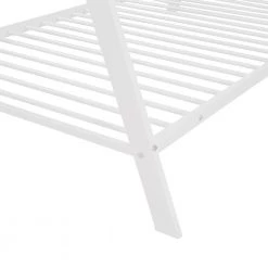 Metal Floor Play House Bed with Slat House Bed Tent Bed Frame Twin Size for Kids Girls Boys, No Box Spring Needed White by ANBAZAR -ANBAZAR Sales white anbazar kids beds liner11 c 77 1000