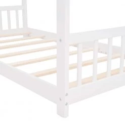 Twin Size House Bed Wood Bed White by ANBAZAR -ANBAZAR Sales white anbazar kids beds liner14 a 40 1000