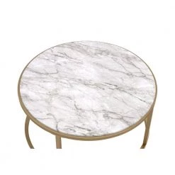 Elegant Faux Marble & Gold Nesting Table Set, with Gold Metal Frame and Faux Marble Top by ANBAZAR -ANBAZAR Sales white anbazar nesting tables d 001319 j 4f 1000