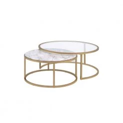 Elegant Faux Marble & Gold Nesting Table Set, with Gold Metal Frame and Faux Marble Top by ANBAZAR -ANBAZAR Sales white anbazar nesting tables d 001319 j c3 1000