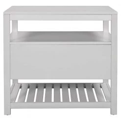 Solid Wood 1-Drawer White Nightstand with 2 Open Shelves, Modern Nightstand Bedside Table End Table 26''L*15''W*25.2''H by ANBAZAR -ANBAZAR Sales white anbazar nightstands 01734anna k 76 1000