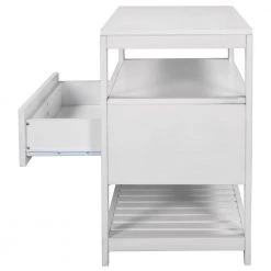 Solid Wood 1-Drawer White Nightstand with 2 Open Shelves, Modern Nightstand Bedside Table End Table 26''L*15''W*25.2''H by ANBAZAR -ANBAZAR Sales white anbazar nightstands 01734anna k fa 1000