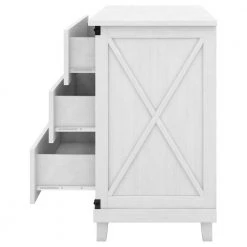 White 3-Drawer Rectangle Nightstand 27.4''L*15.7''W*27.9''H, Wooden Bedside Cabinet Bedside Table End Table for Bedroom by ANBAZAR -ANBAZAR Sales white anbazar nightstands 01741anna k 76 1000