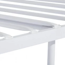 White Bed Frame, Twin size Platform Bed, Frame Bed with High Headboard and Footboard, Metal Tube, No Box Spring by ANBAZAR -ANBAZAR Sales white anbazar platform beds wjz 131 c3 1000