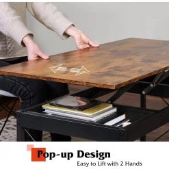 Lift Top Coffee Table with Storage Shelf and 2 Hidden Drawer Compartment for Living Room by ANBAZAR 16 Lift Top Coffee Table with Storage Shelf and 2 Hidden Drawer Compartment for Living Room by ANBAZAR -ANBAZAR Sales wood grain anbazar coffee tables d 001306 j 76 1000