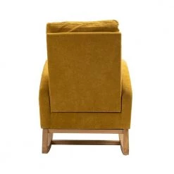 Yellow Fabric Upholstery Rocking Accent Arm Chair (Set of 1), Solid Wood Frame Arm Chair with Rocking Legs by ANBAZAR -ANBAZAR Sales yellow anbazar accent chairs 02597anna y 76 1000