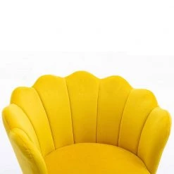 20" Wide Modern Velvet Upholstered Chair,Arm Chir with Backrest ,Metal Leg, Stylish Casual Comfort,Set of 2 ,Yellow by ANBAZAR -ANBAZAR Sales yellow anbazar accent chairs gj 067 yellow c3 1000